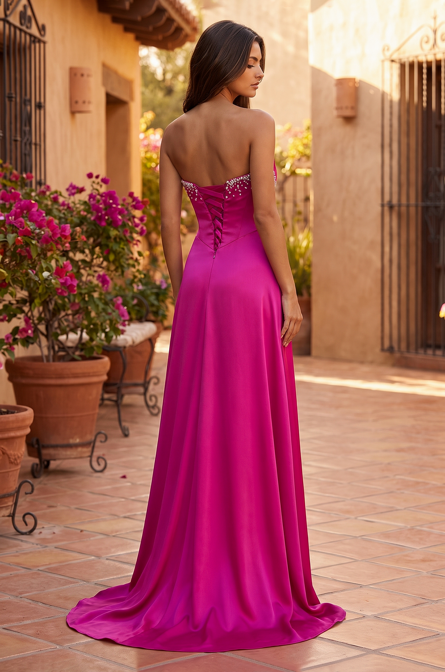 Strapless Sweetheart Bow Gown Wholesale