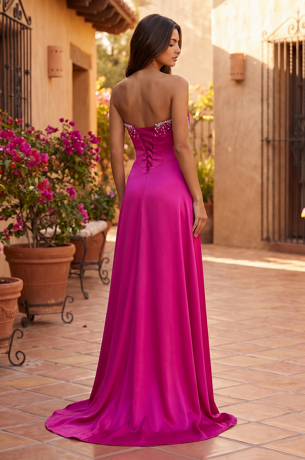 Strapless Sweetheart Bow Gown Wholesale