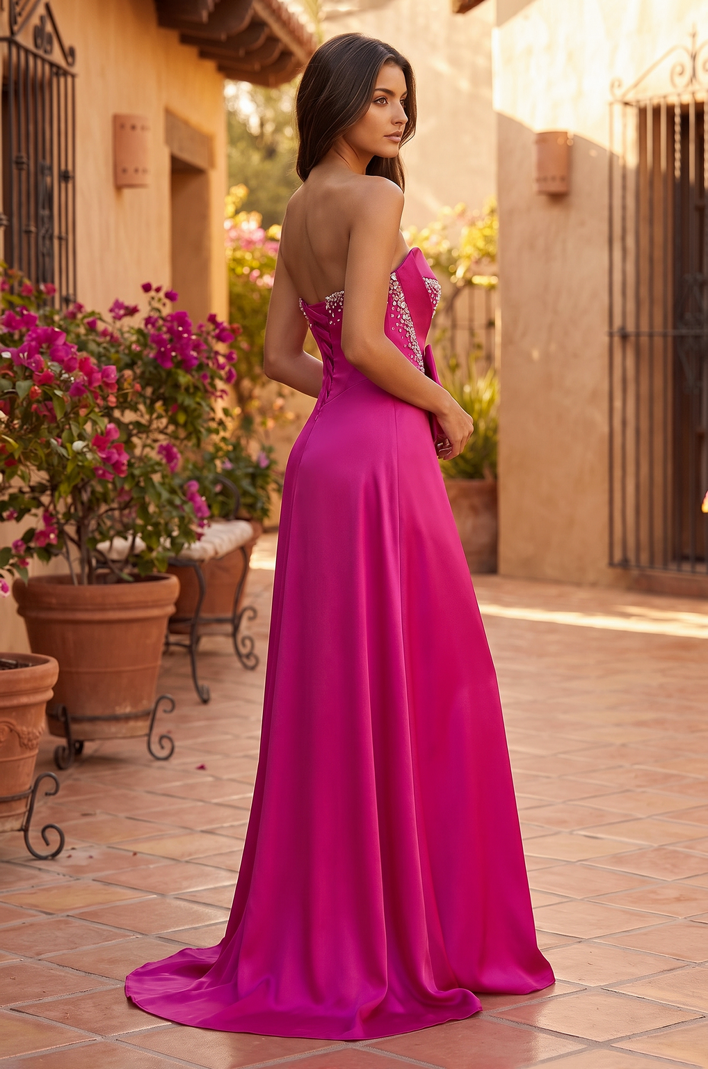Strapless Sweetheart Bow Gown Wholesale