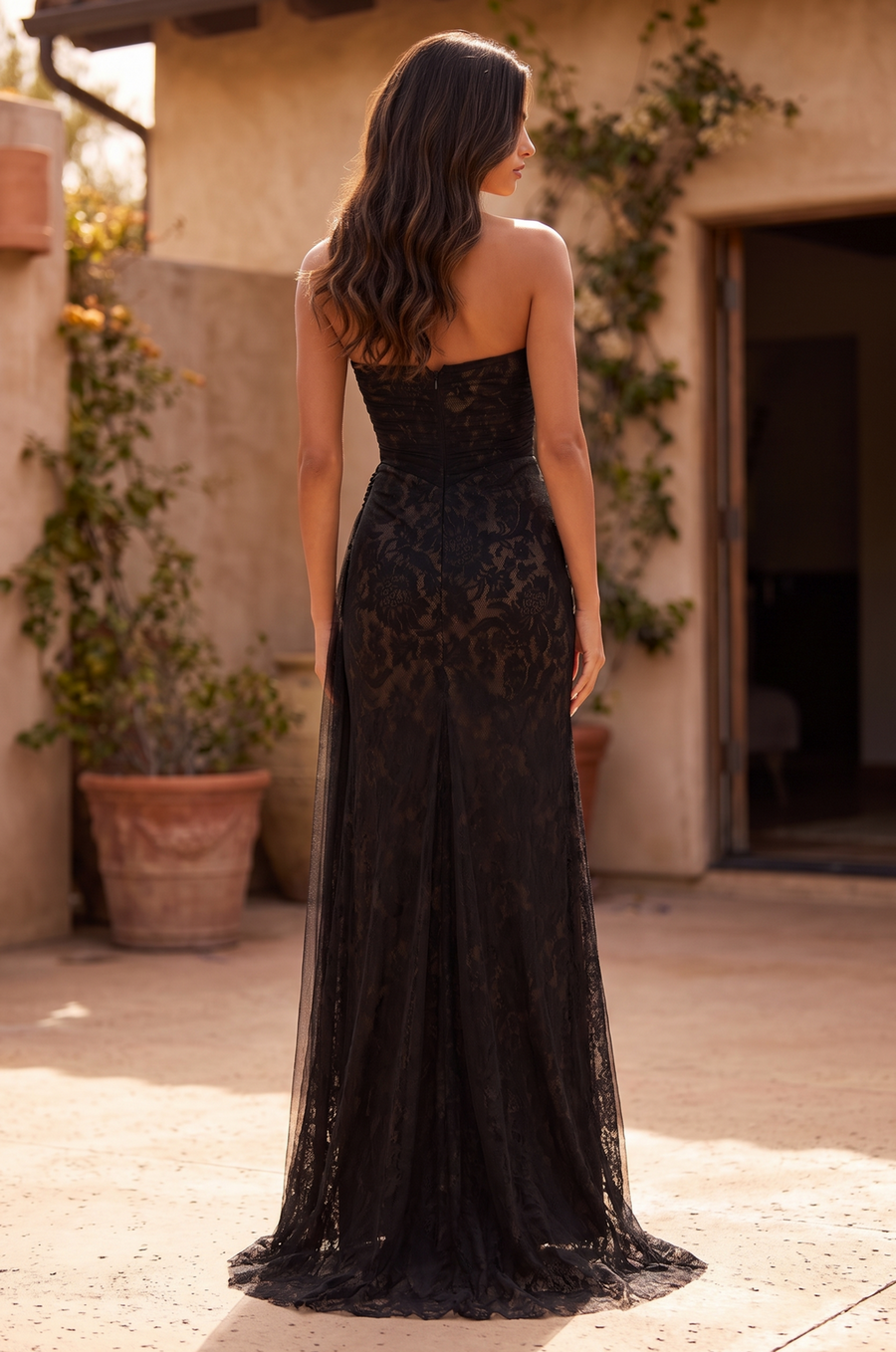 Lace Formal Fitted Evening Gown Wholesale