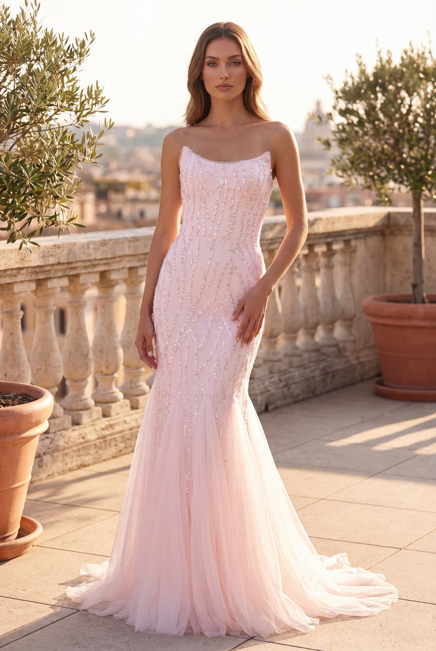 Long Mermaid Beaded Formal Evening Dress Wholesale