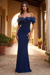 Ruffled Long Off Shoulder Formal Evening Dress Wholesale