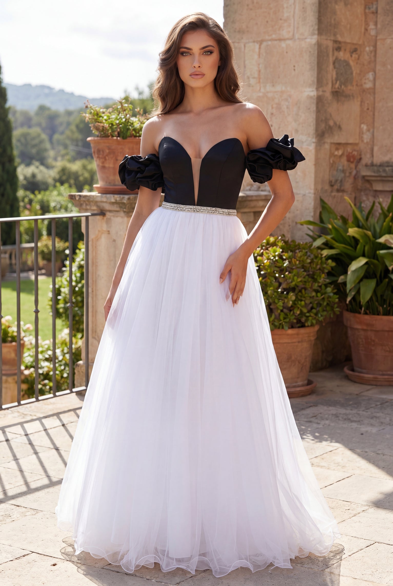 Long Off Shoulder Ball Gown Prom Dress Wholesale
