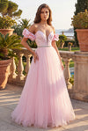 Long Off Shoulder Ball Gown Prom Dress Wholesale