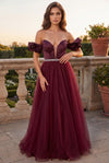 Long Off Shoulder Ball Gown Prom Dress Wholesale