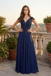 Beaded Bodice Long Formal A Line Evening Dress Wholesale