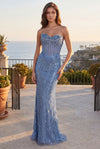 Beaded Long Formal Mermaid Corset Bodice Evening Dress Wholesale