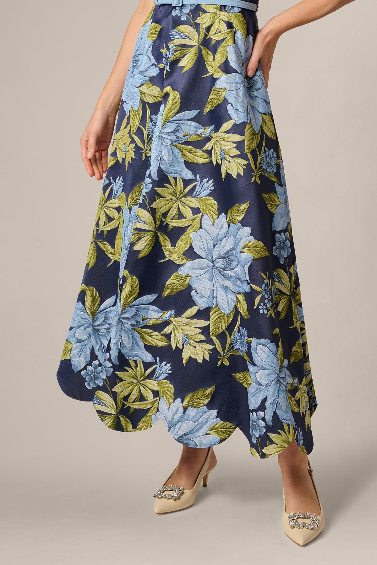 Floral Jacquard Sweetheart Scalloped Ankle Dress Aidan Mattox 209996 Wholesale