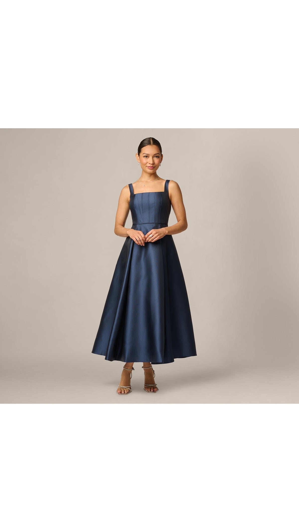 Petite Mikado Square Neck Midi Dress Adrianna Papell 211978 Wholesale