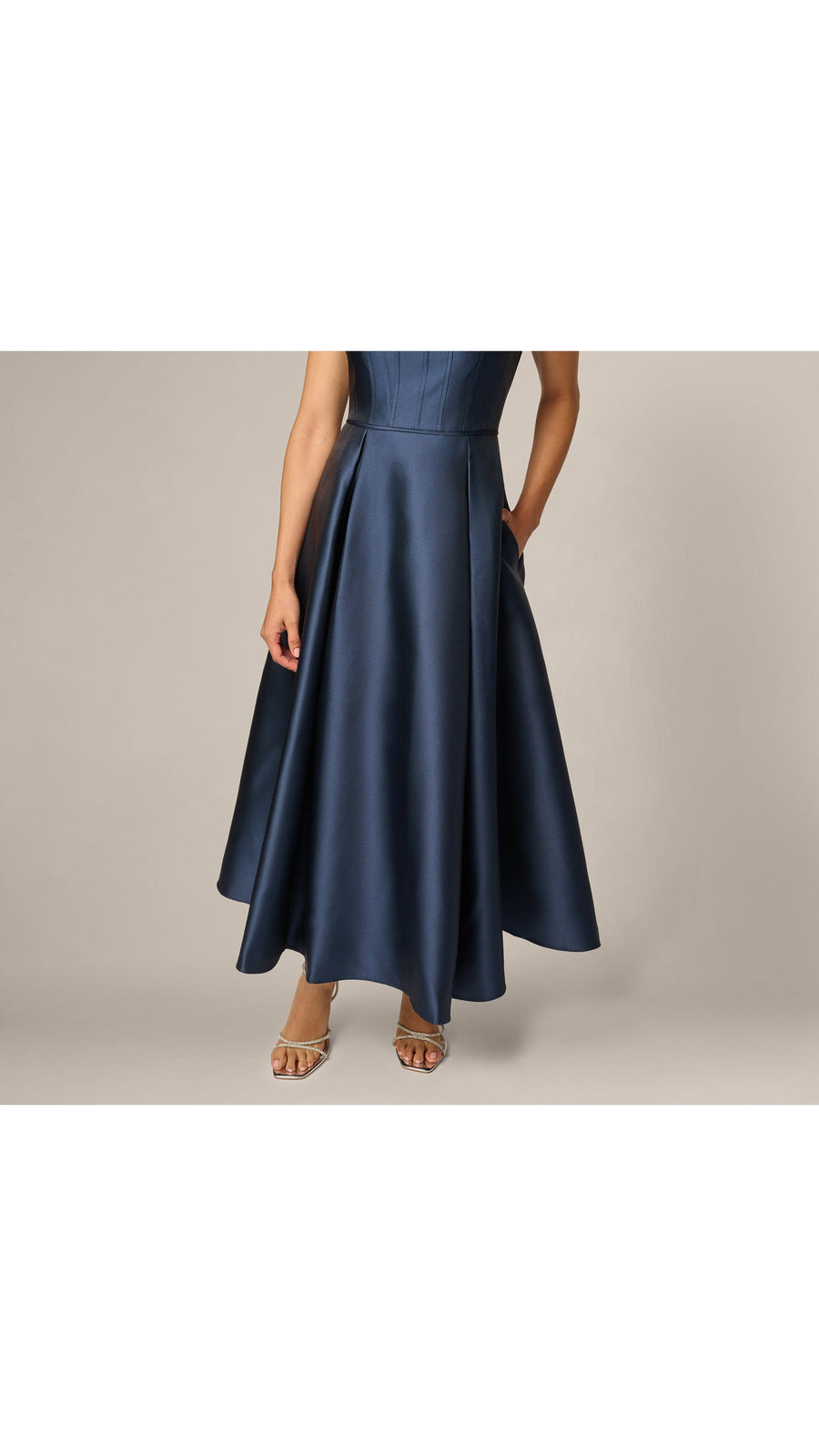Petite Mikado Square Neck Midi Dress Adrianna Papell 211978 Wholesale