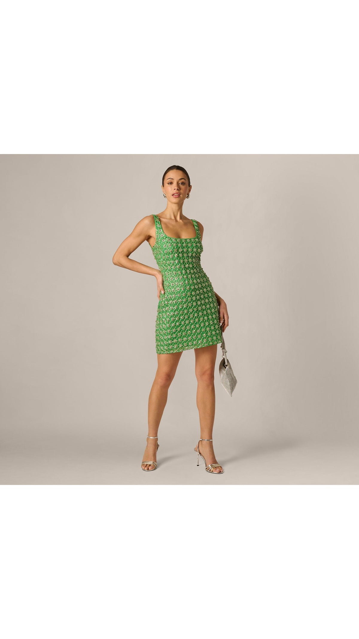 Sleeveless Beaded Sheath Mini Dress Adrianna Papell 213287 Wholesale