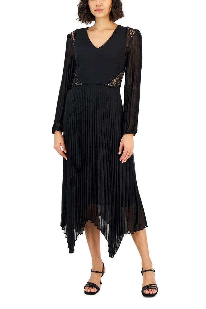 Cocktail Dresses Long Sleeve Lace Cocktail Midi Dress Black