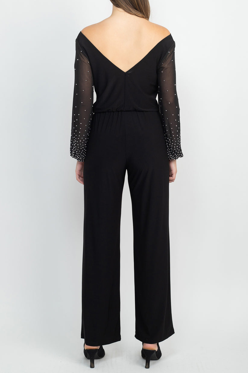 Jumpsuit Long Formal Blouson Jersey Jumpsuit BLACK