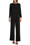 Pant Suit Long Sequin Mother of the Bride Pant Set BLACK