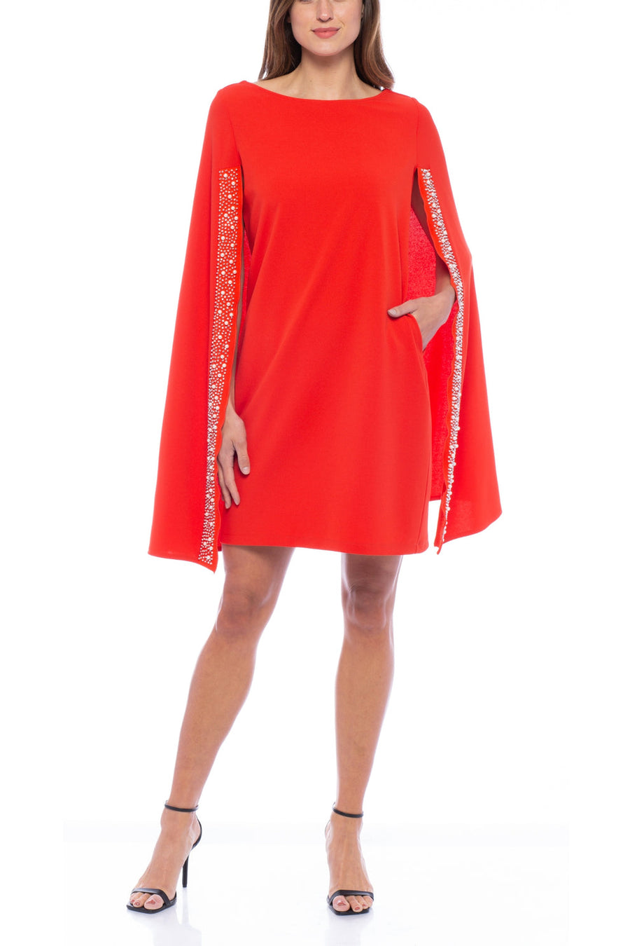 Cocktail Dresses Short Cocktail Cape Mini Dress Wholesale Red