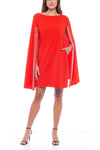 Cocktail Dresses Short Cocktail Cape Mini Dress Wholesale Red