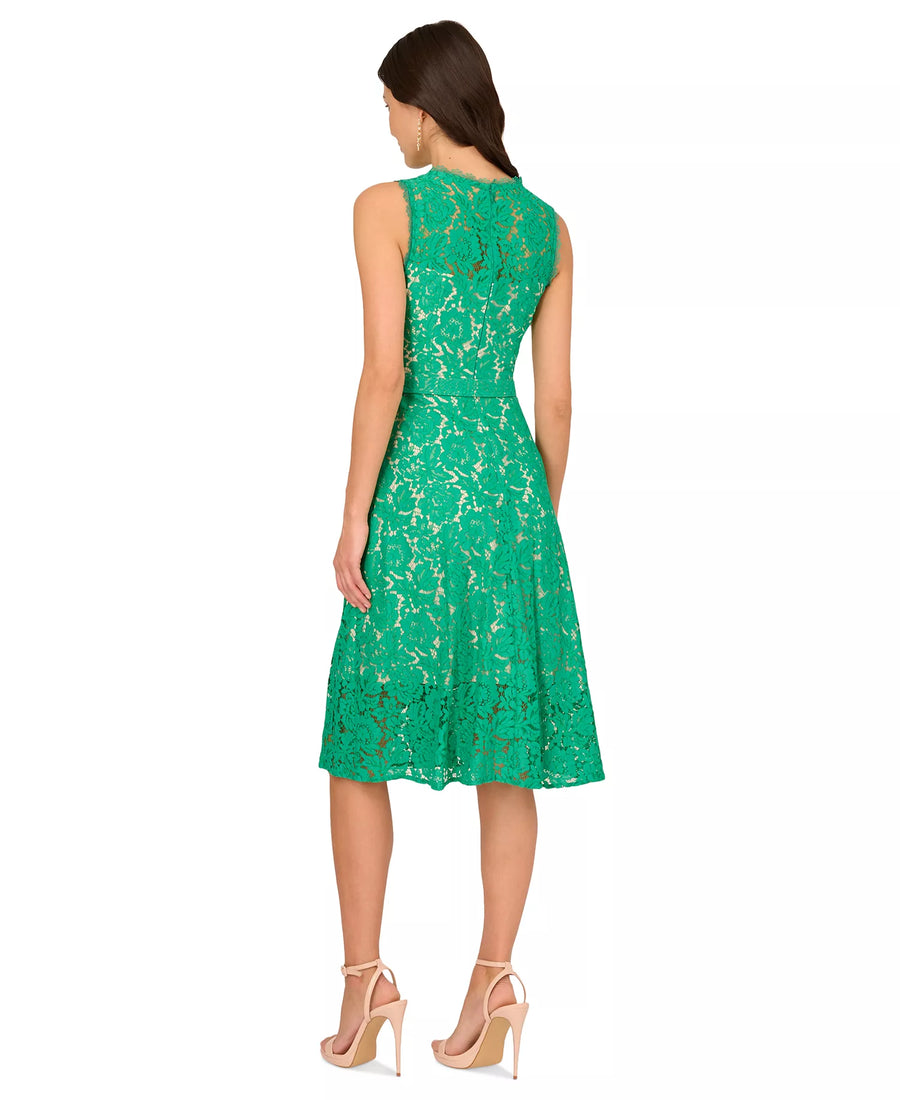 Adrianna Papell AP1D105247 A Line Lace Midi Cocktail Dress