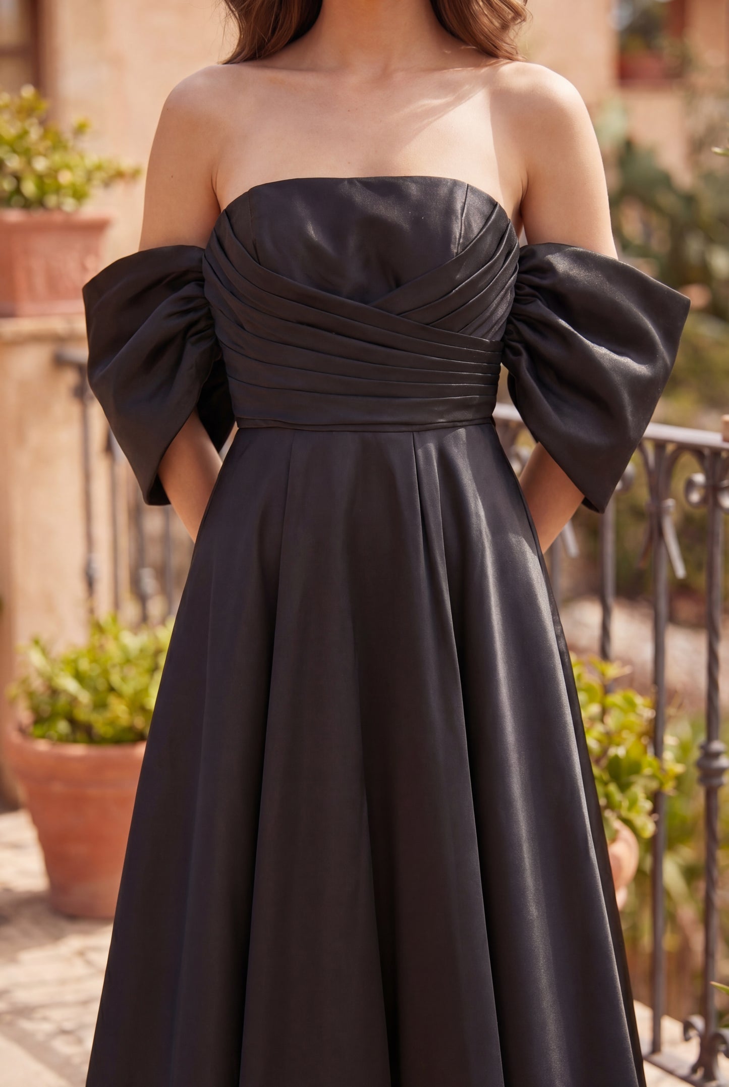 Long Formal Gown Off Shoulder Sleeves Wholesale