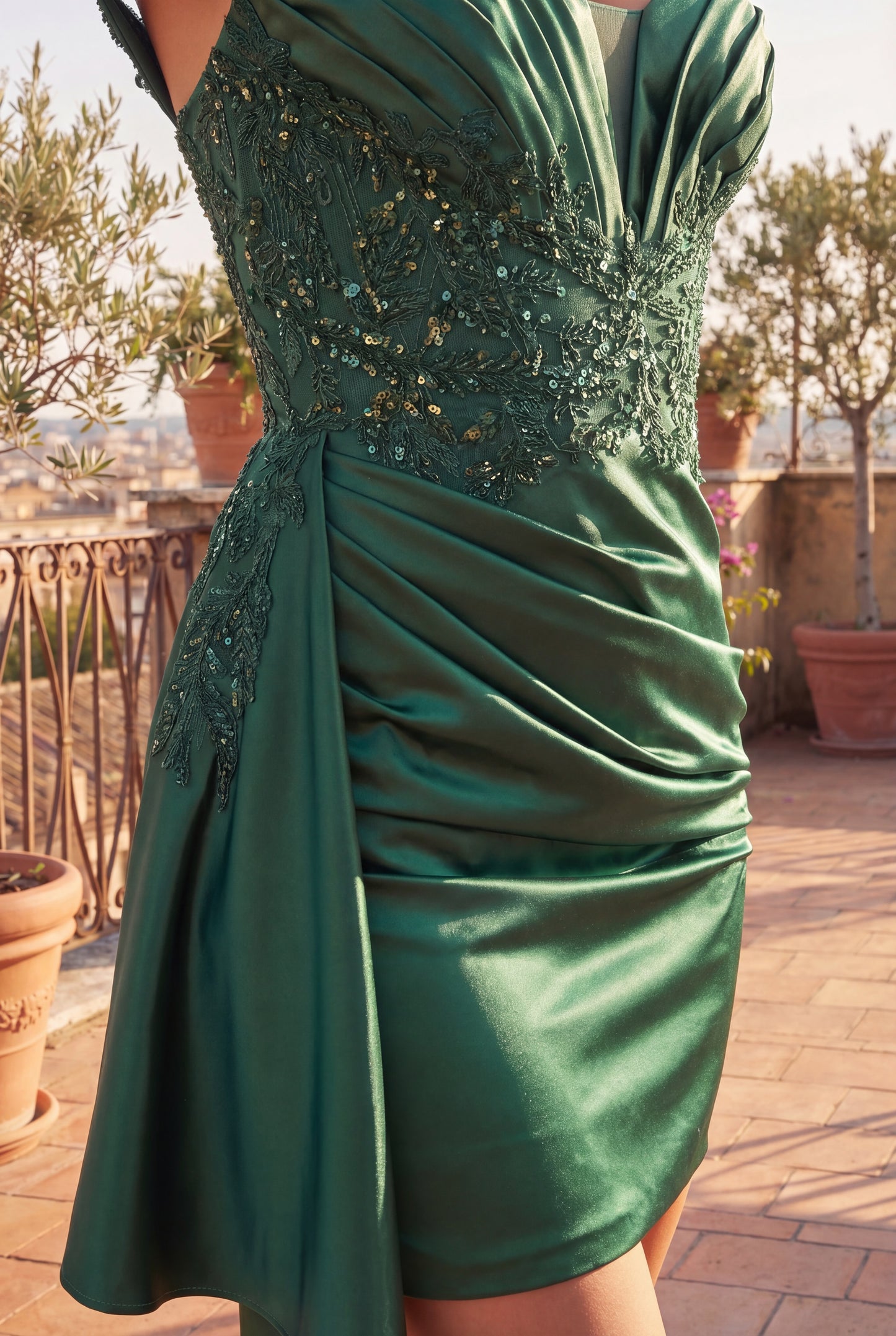 Short Fitted Satin Formal Cocktail Dress Wholesale