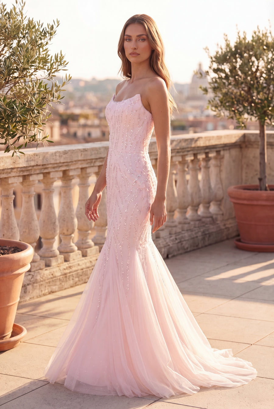 Long Mermaid Beaded Formal Evening Dress Wholesale