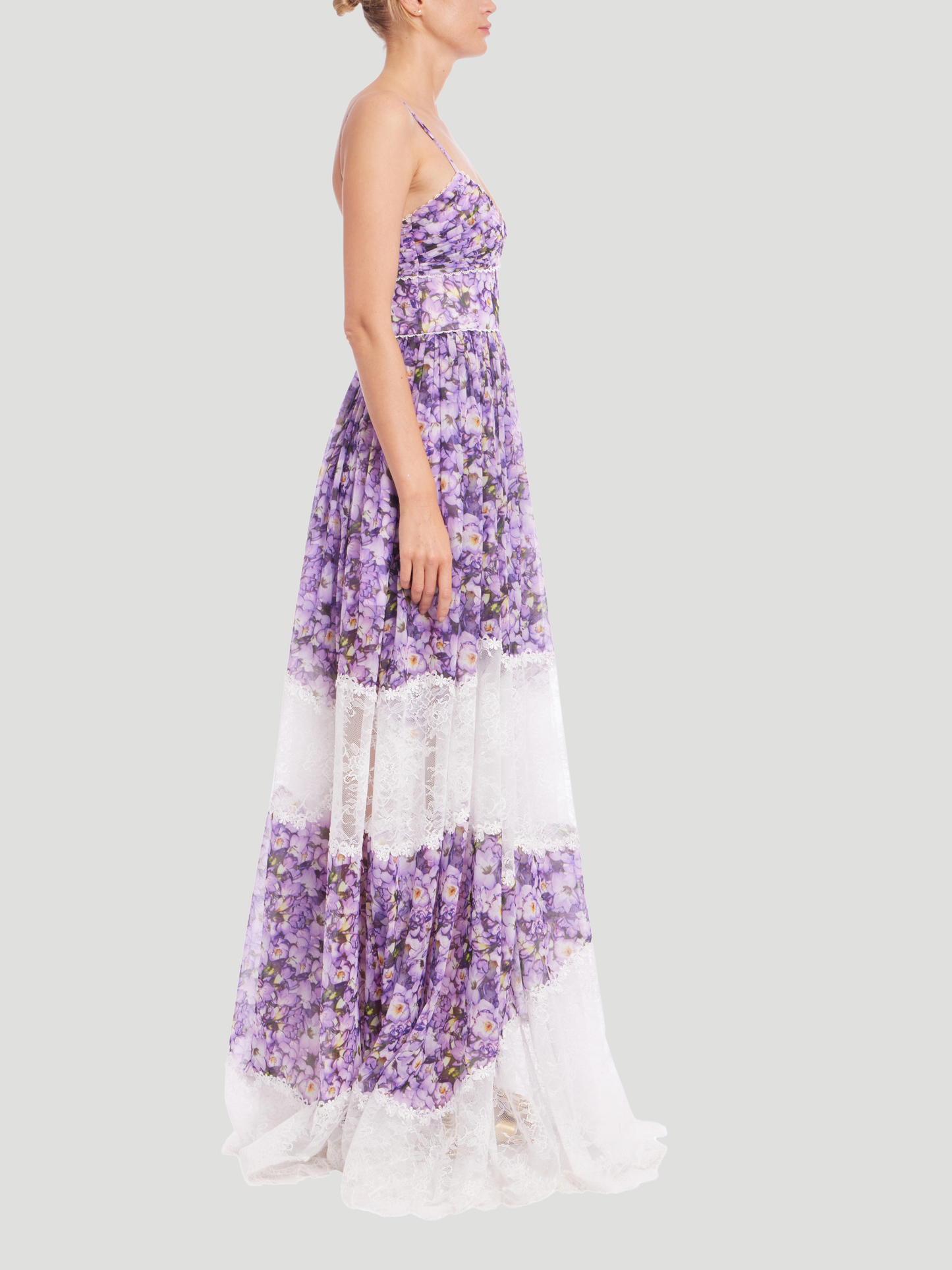 V-Neck Floor-Length Chiffon Formal A-Line Gown Badgley Mischka EG4516