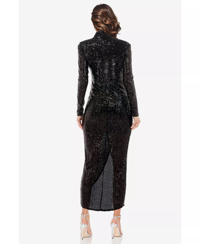 Crew High-Neck Midi Sequin Prom Sheath Column One 33 Social MK5014