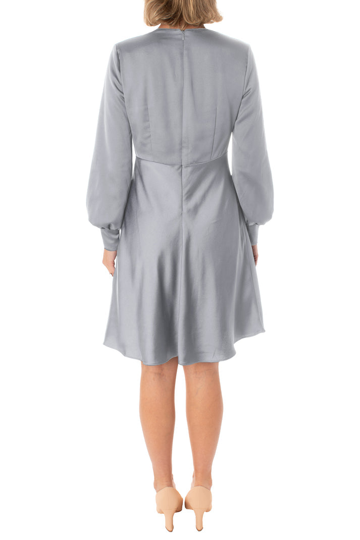Cocktail Dresses Long Sleeve A Line Short cocktail Dress Smoke Grey