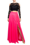 Formal Dresses Long Two Piece Formal Lace Evening Dress Wholesale Black Fuchsia
