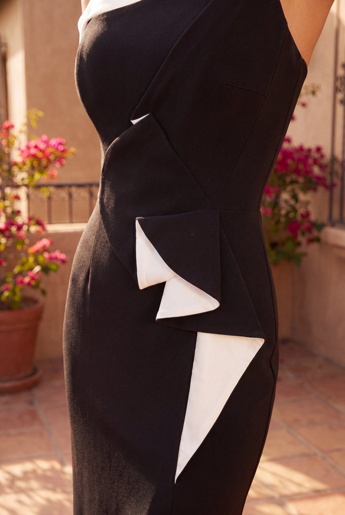Long One Shoulder Formal Ruffle Crepe Evening Dress