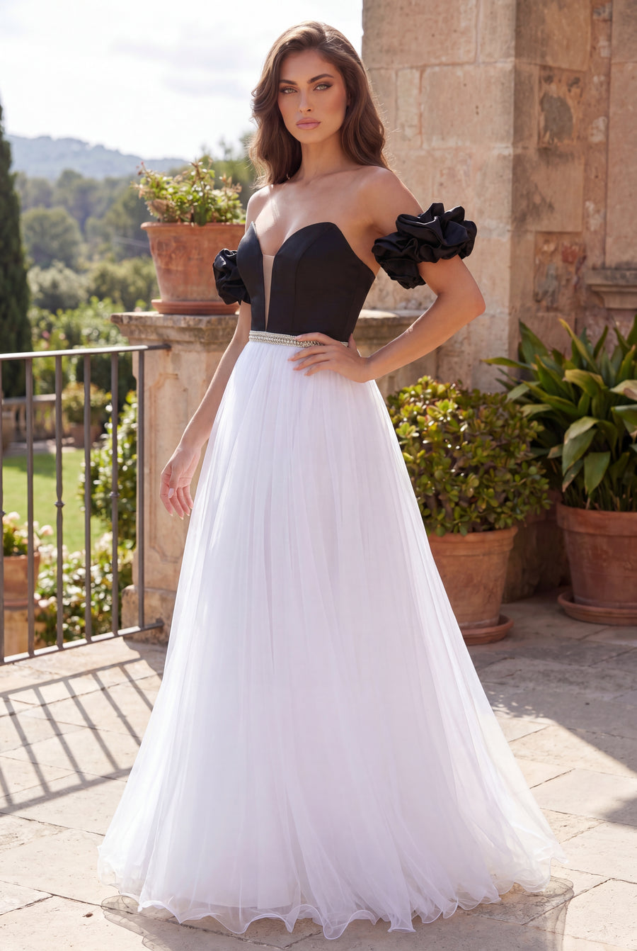 Long Off Shoulder Ball Gown Prom Dress Wholesale