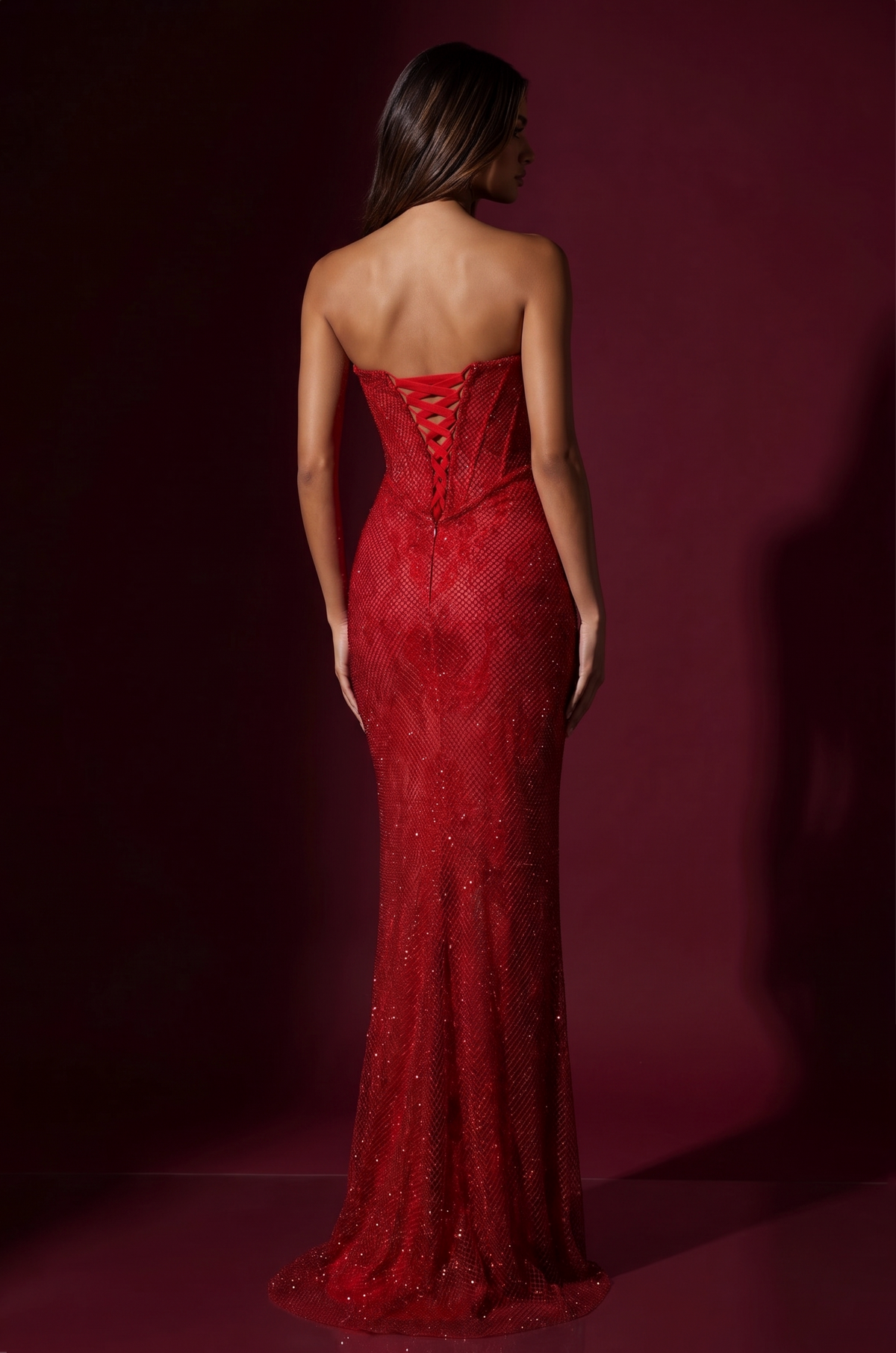 Black Beadd Corset Long Evening Gown Formal Dress Wholesale