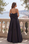 Long Black Prom Ball Gown Bow Tie Back Wholesale