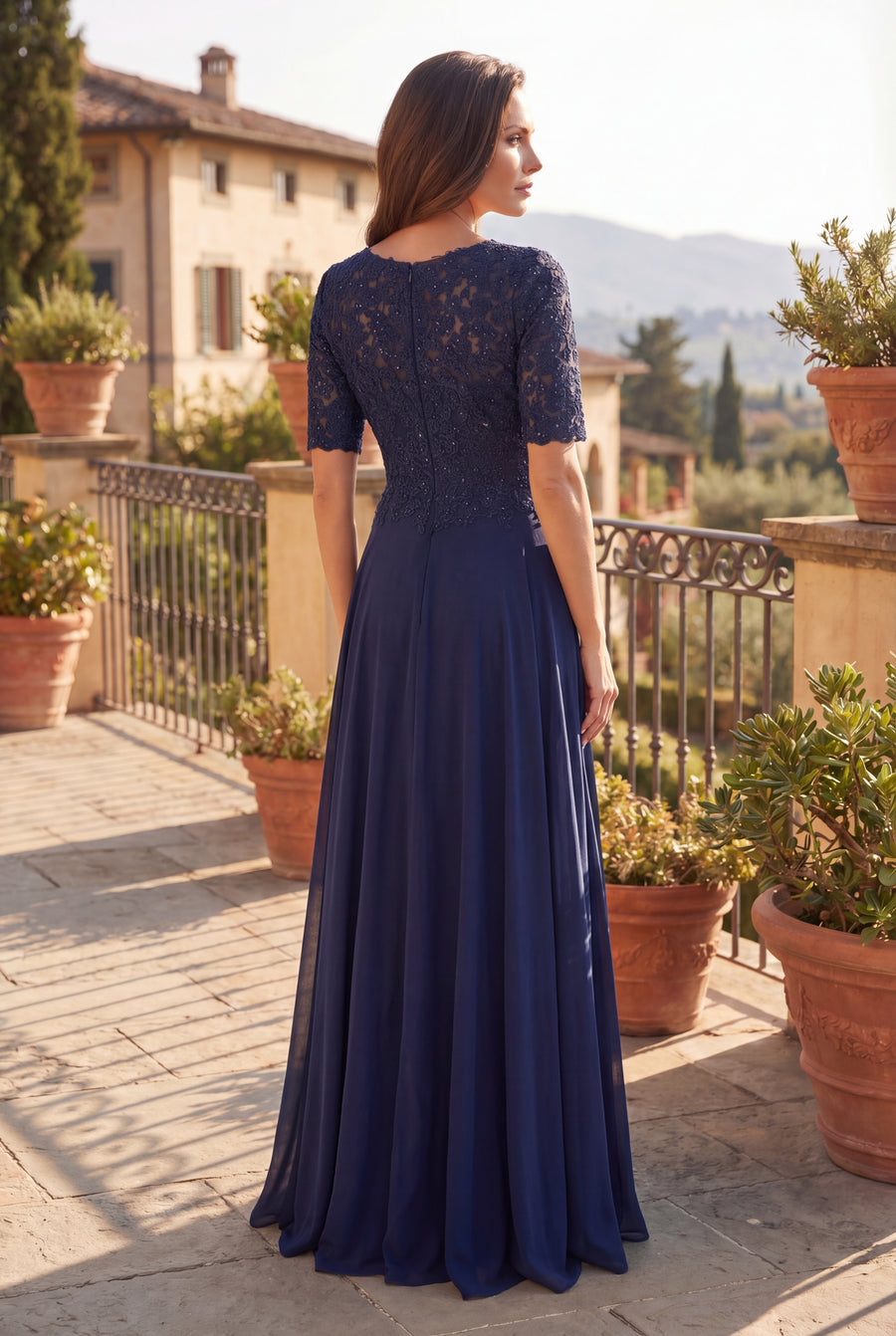 Short Sleeve Lace Mother Of The Bride Dress Wholesale