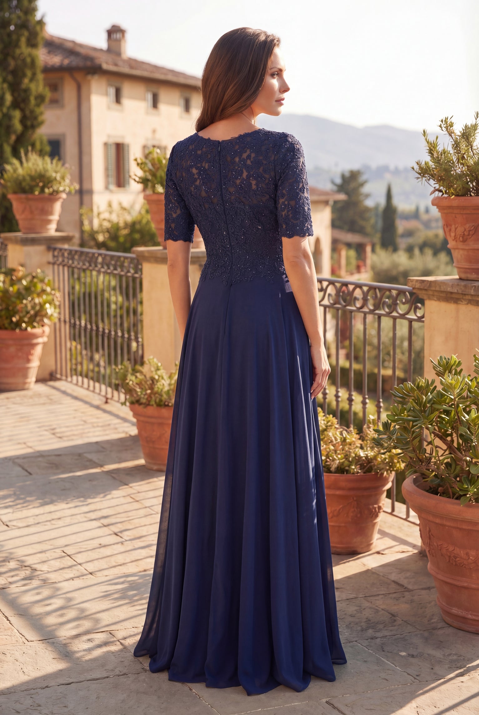 Short Sleeve Lace Mother Of The Bride Dress Wholesale