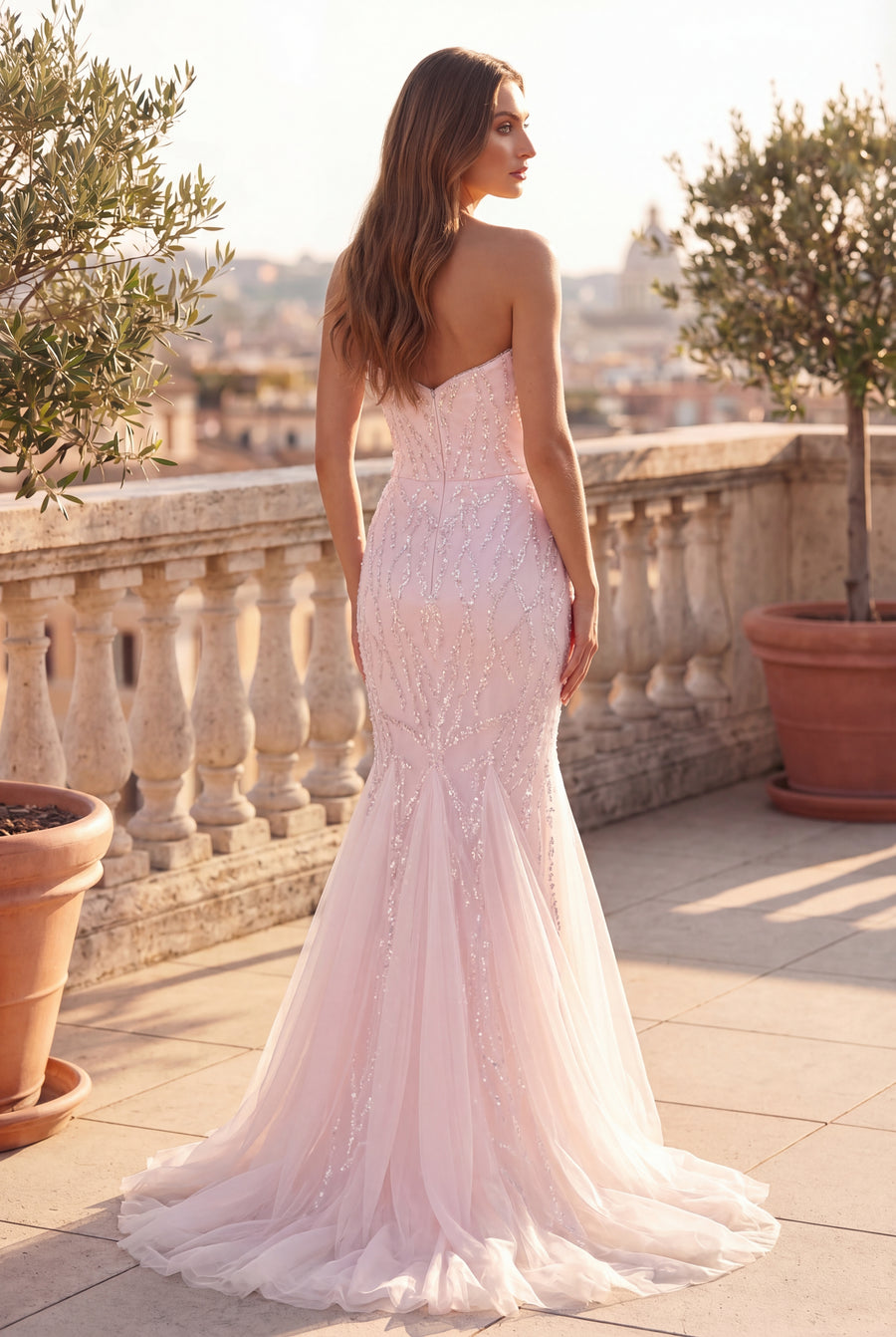 Long Mermaid Beaded Formal Evening Dress Wholesale
