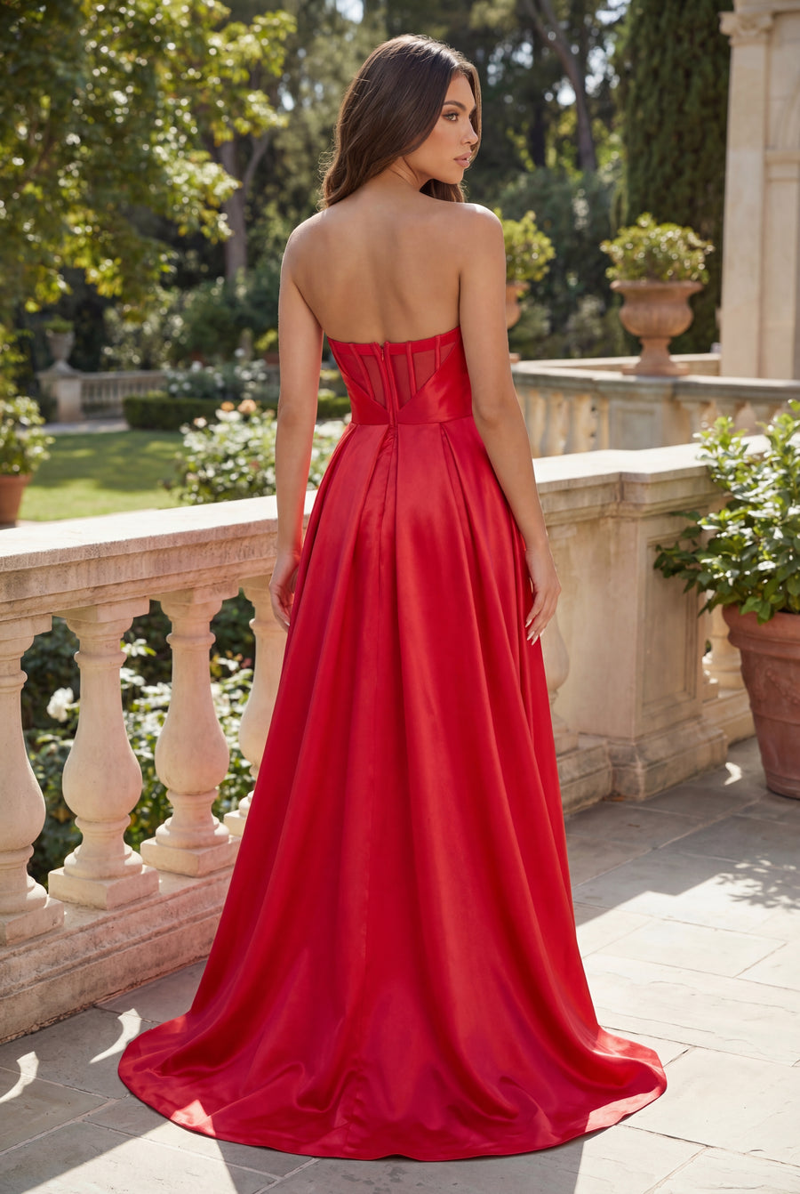 Classic Long Mikado Corset Formal Ball Gown Wholesale