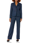 Pant Suit Collar Long Sleeve Formal Petite Pant Suit Navy