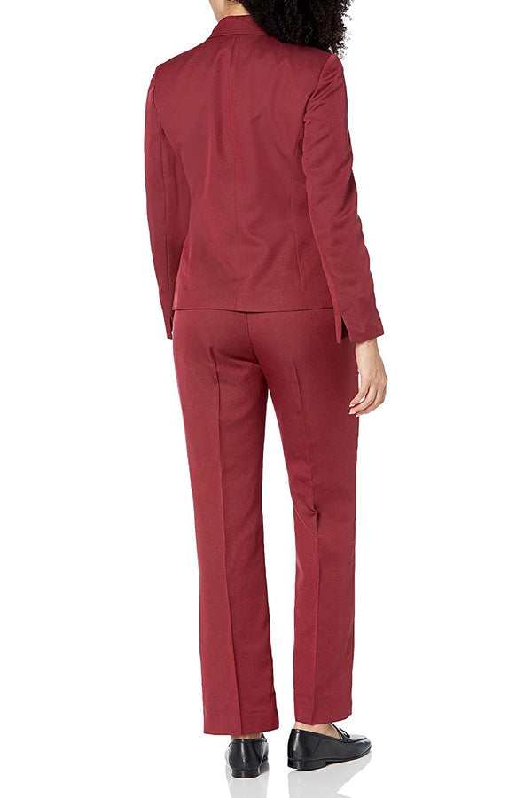 Pant Suit Long Sleeve Formal Two Piece Pant Suit Red Black