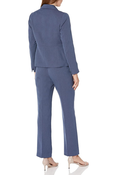 Pant Suit Long Formal Two Piece Collar Petite Pant Suit Denim Blue