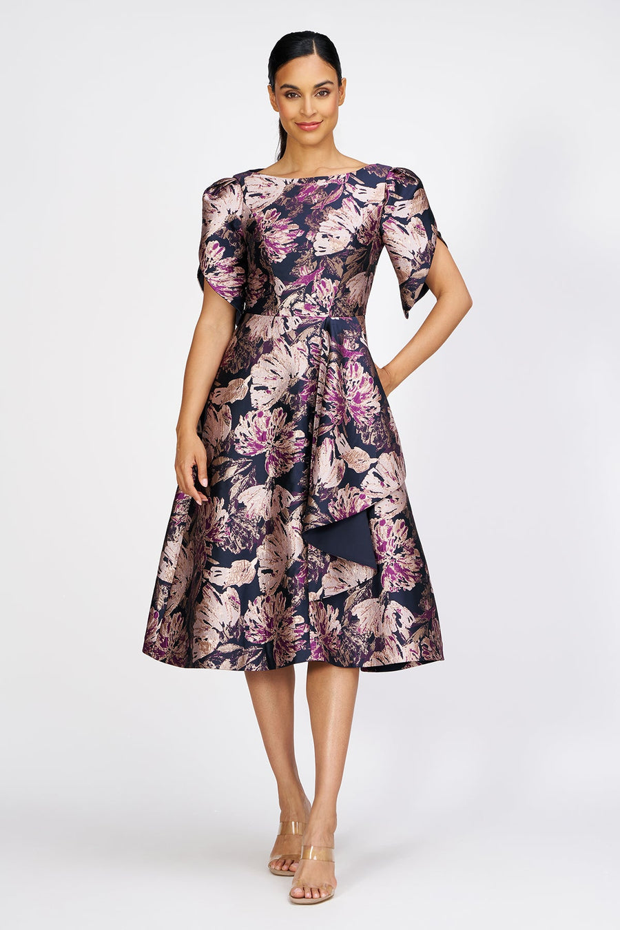 Kay Unger Natasha Midi Dress in French Navy