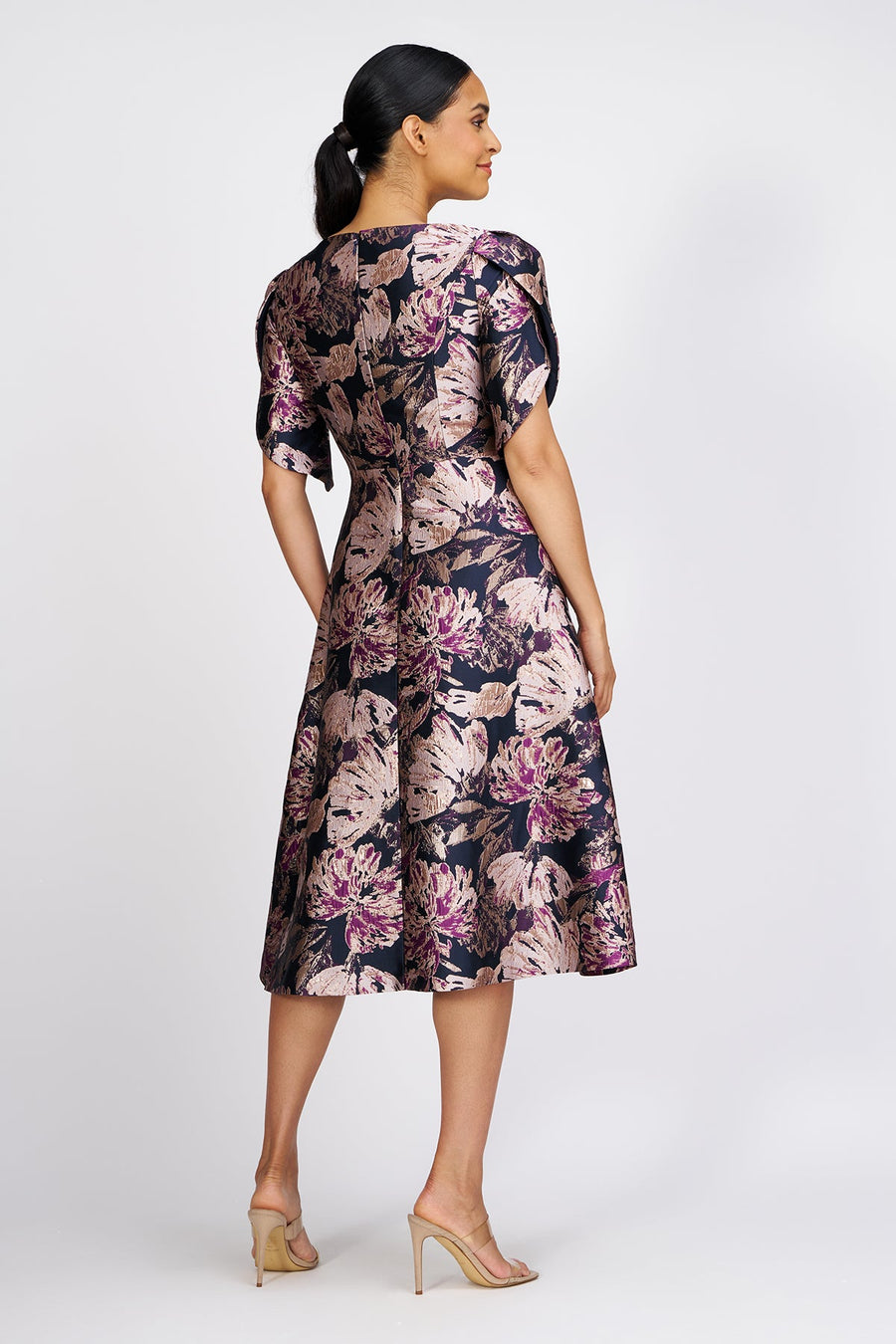 Kay Unger Natasha Midi Dress in French Navy