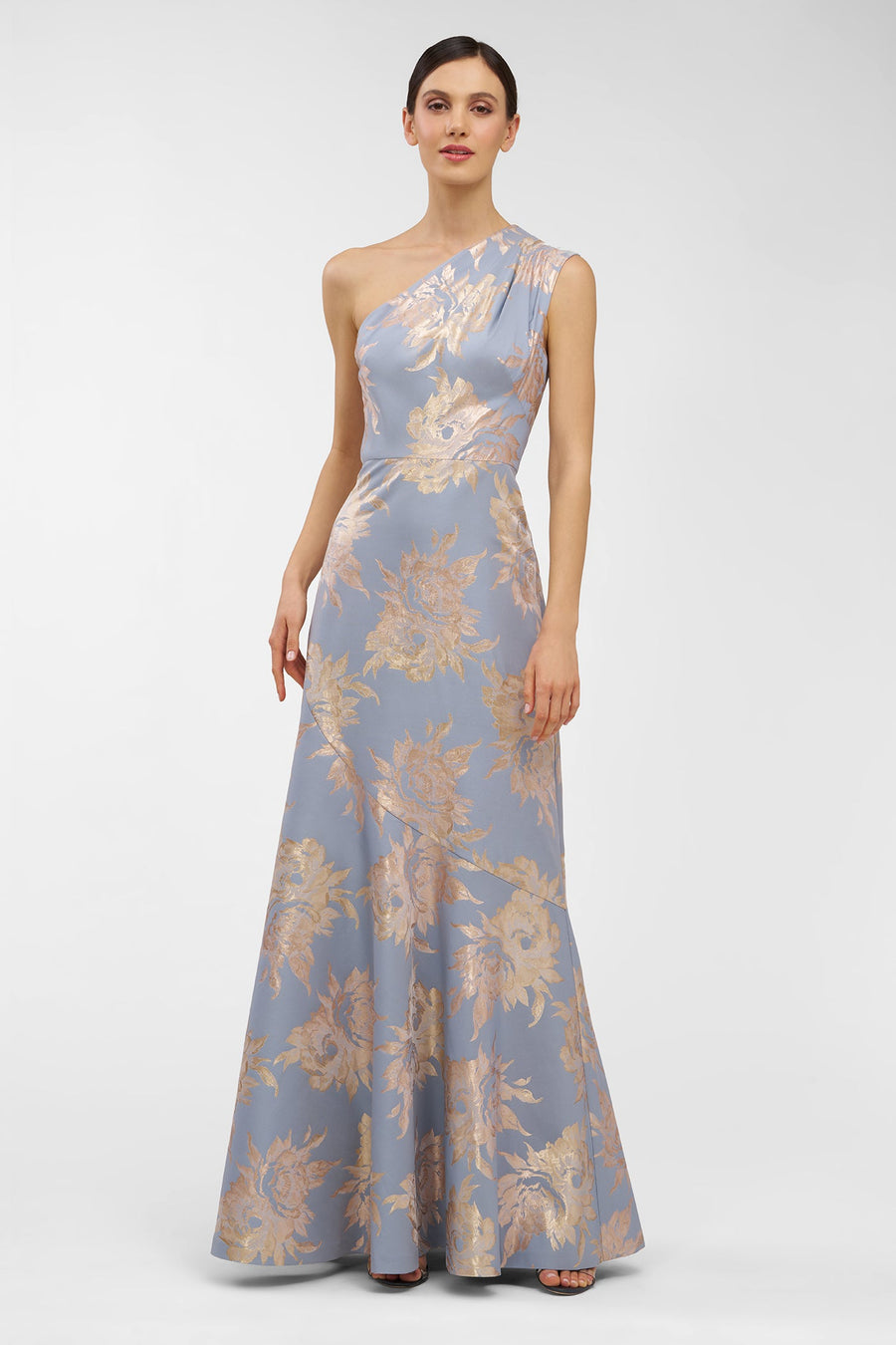One-Shoulder Metallic Jacquard Gown Kay Unger 55113730 Wholesale