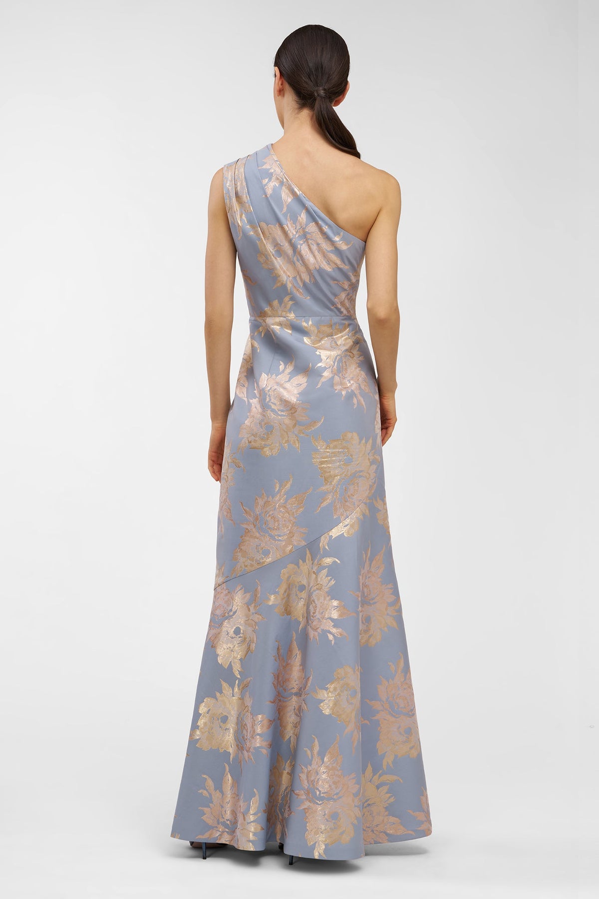 One-Shoulder Metallic Jacquard Gown Kay Unger 55113730 Wholesale