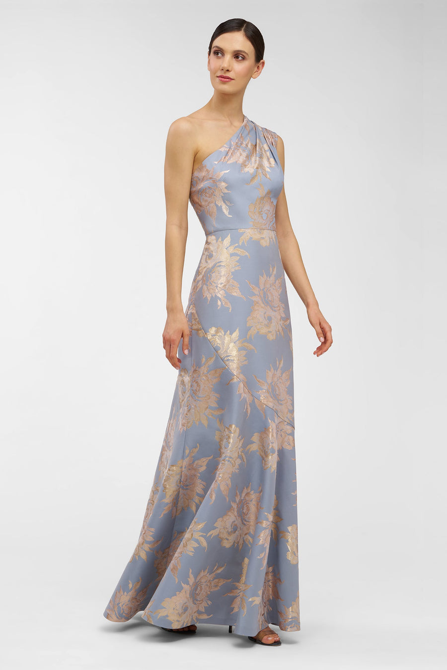 One-Shoulder Metallic Jacquard Gown Kay Unger 55113730 Wholesale