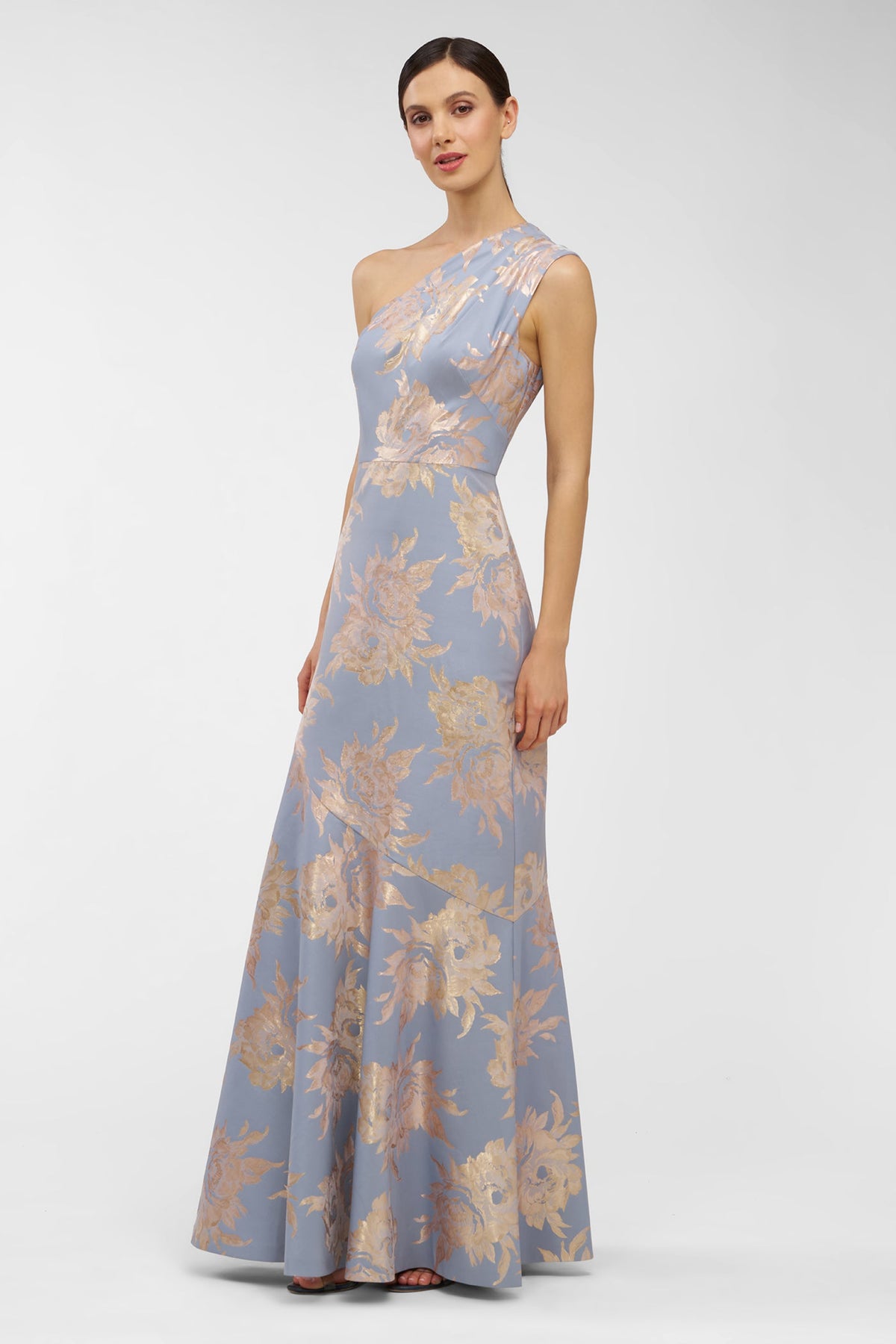 One-Shoulder Metallic Jacquard Gown Kay Unger 55113730 Wholesale