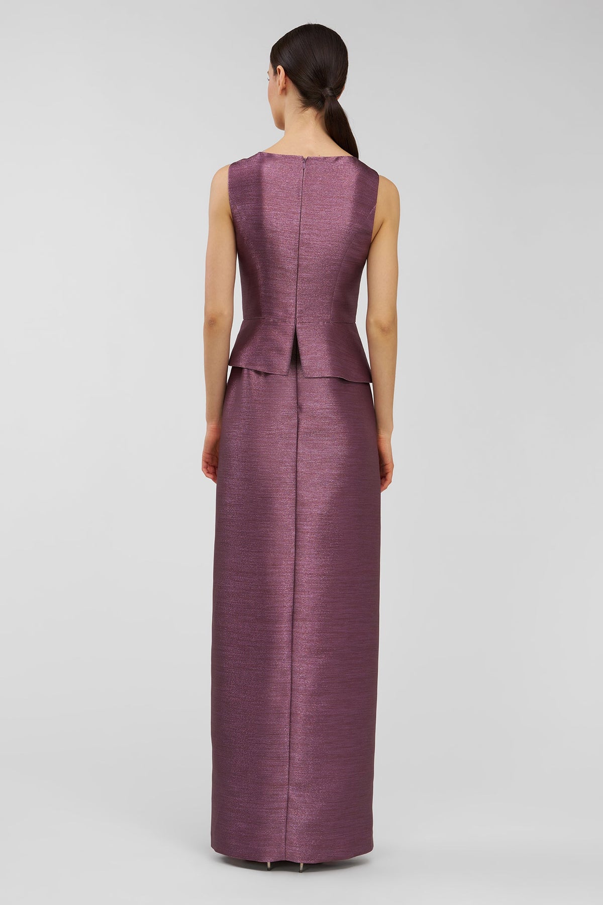 Kay Unger Octavia Column Gown in Deep Mink