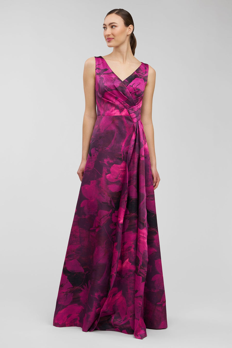 Kay Unger Cecilia Gown in Vivid Berry Multi