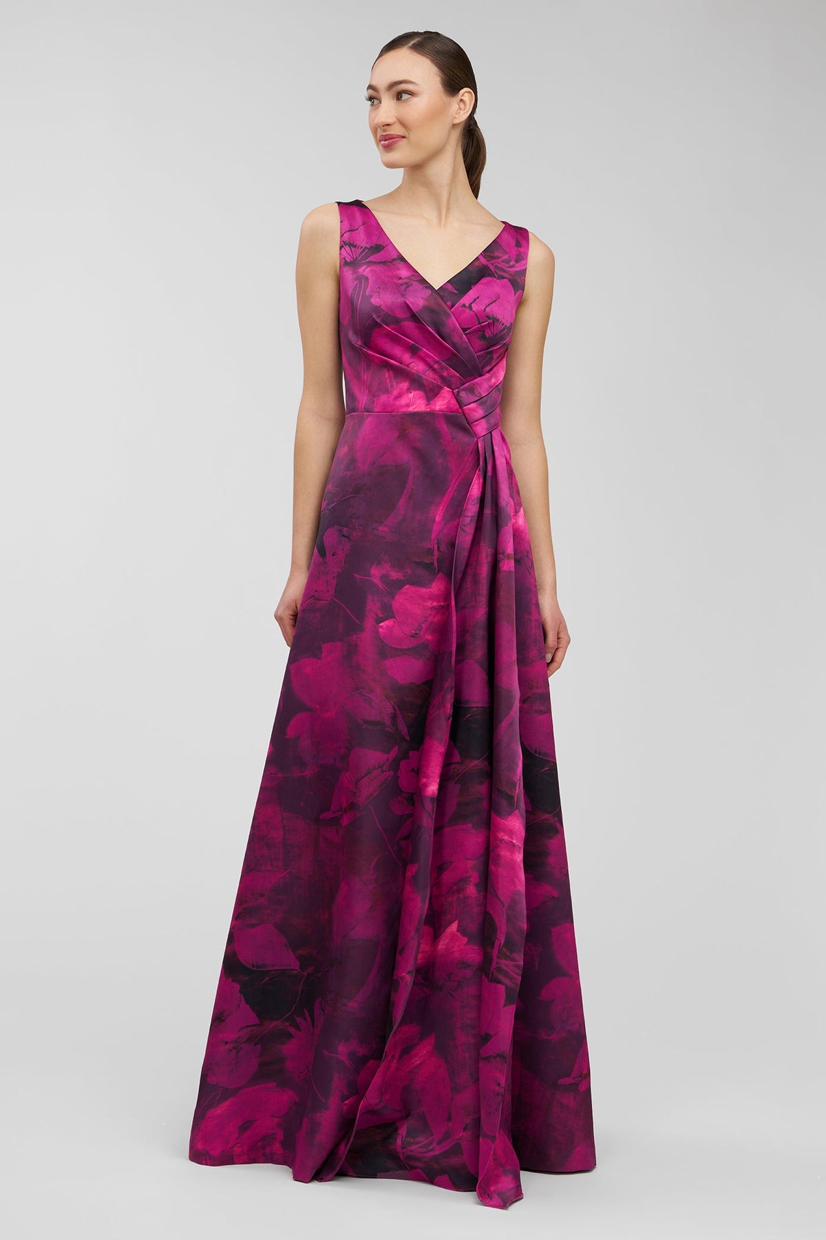 Kay Unger Cecilia Gown in Vivid Berry Multi