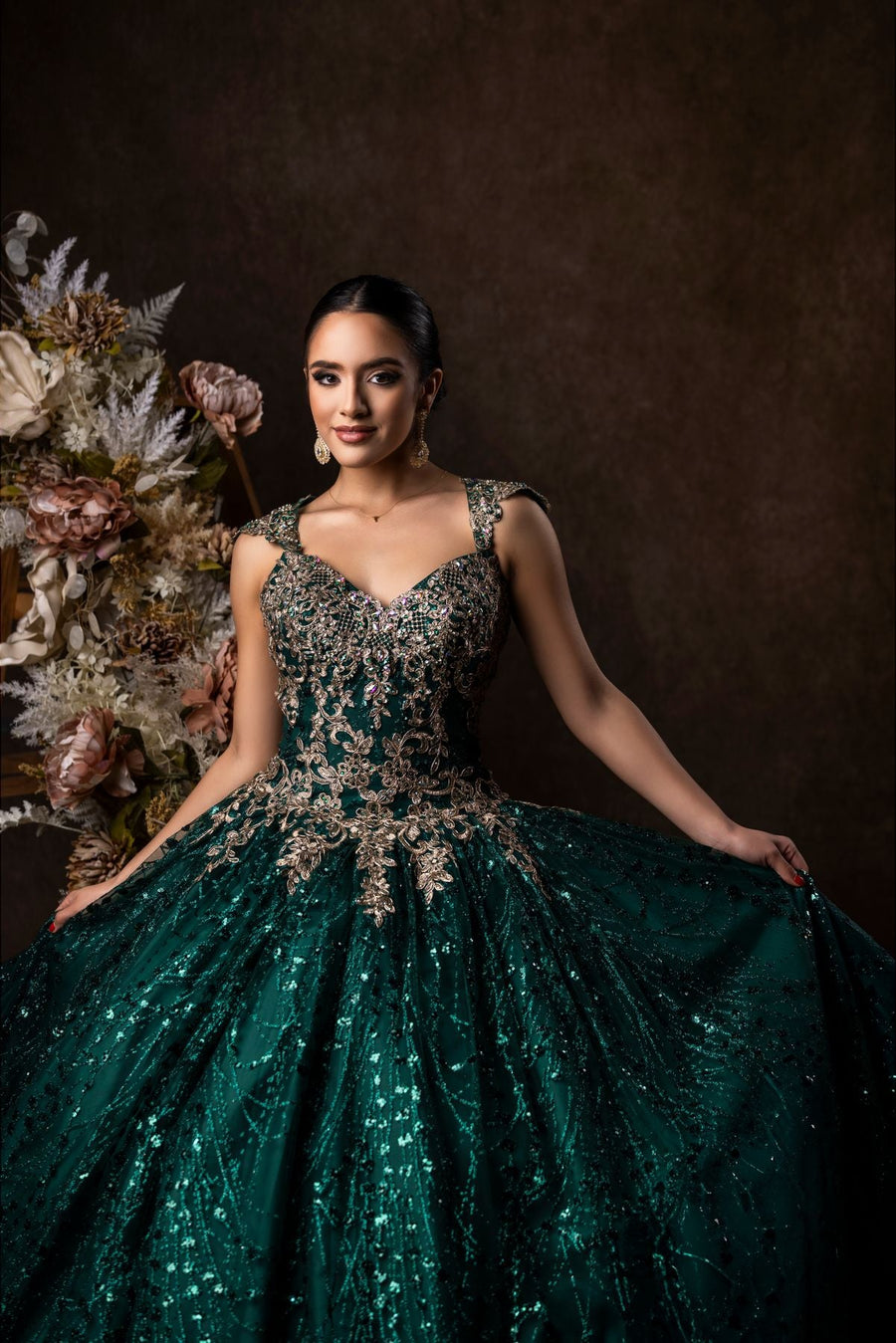 Long Cap Sleeve Quinceanera Ball Gown Wholesale