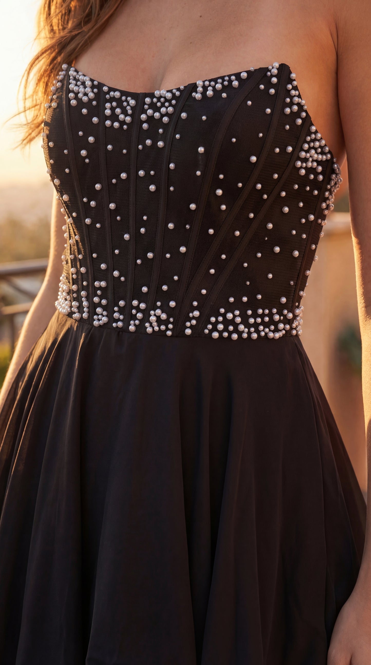 Pearl Corset Ballgown Long Beaded Prom Dress Wholesale